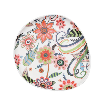 Nordic Hand-painted Ceramic  Salad Plate Tableware Pizza Plate Ceramic Western Food Tray Pasta Bowl Snack Plate Fruits Plates
