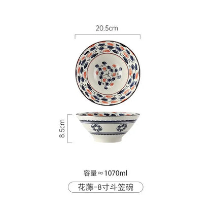 Ramen Bowl Household Soup Bowl Salad Bowl Ceramic Tableware Instant Noodle Bowl Ceramic Tableware