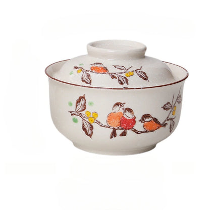 1pc 8.5-Inch Ceramic Bowl with Lid – Japanese-Style Ramen, Rice & Pasta Bowl – Microwave & Dishwasher Safe – Perfect for Home