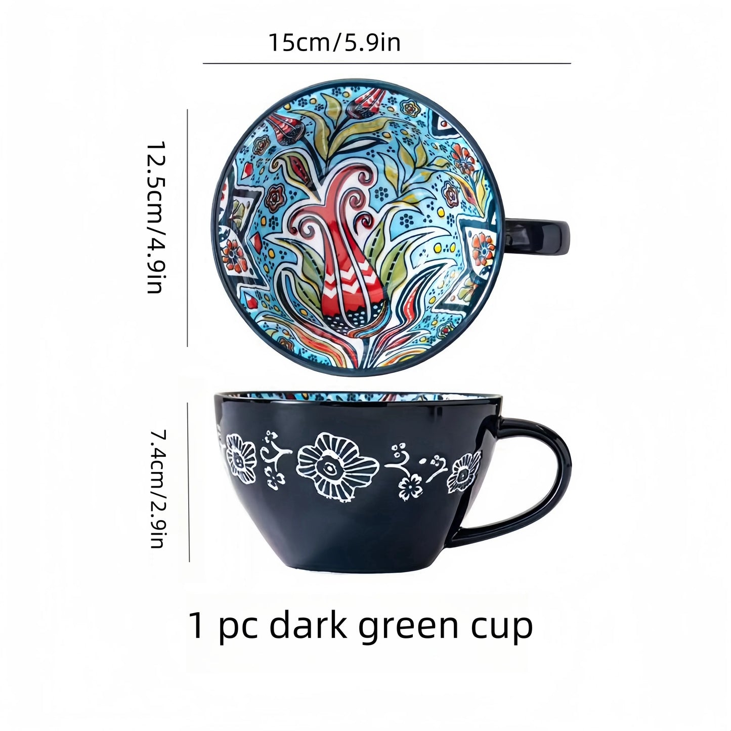 Bohemian Morning Tea Mug, 13.5 oz Ceramic Coffee Mug for Family  Colleagues Teachers Wives  Husbands Sisters  Brothers  Funny