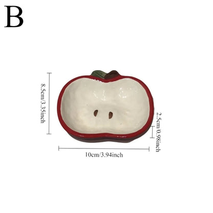 Cute Creative Apple Modeling Ceramic Dishes Kitchen Yogurt Bowls Salad Bowls Seasoning Dishes Table Decoration.