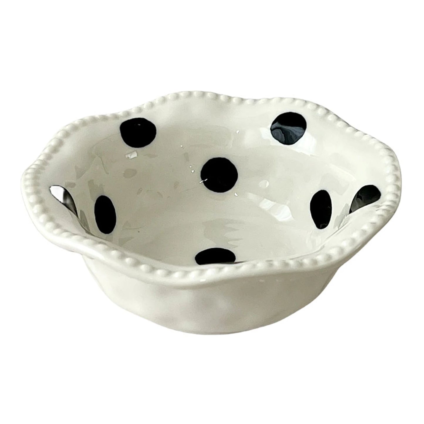 Ceramic Polka Dot Bowls Delicate Handmade Fruit Salad Bowls for Wedding Housewarming Gift