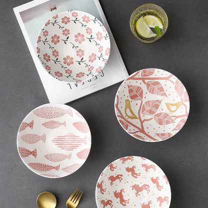 Ramen Bowl Household Soup Bowl Salad Bowl Ceramic Tableware Instant Noodle Bowl Ceramic Tableware